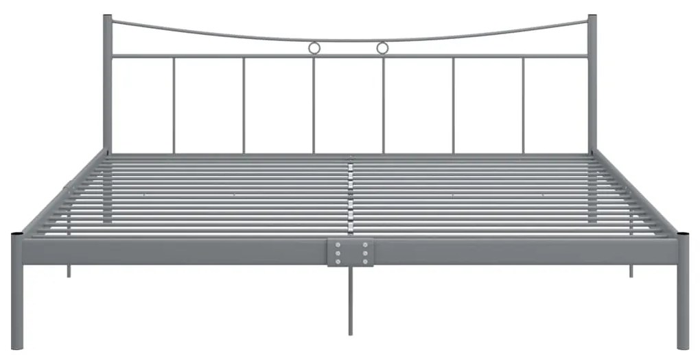 Cadru de pat, gri, 180x200 cm, metal Gri, 180 x 200 cm