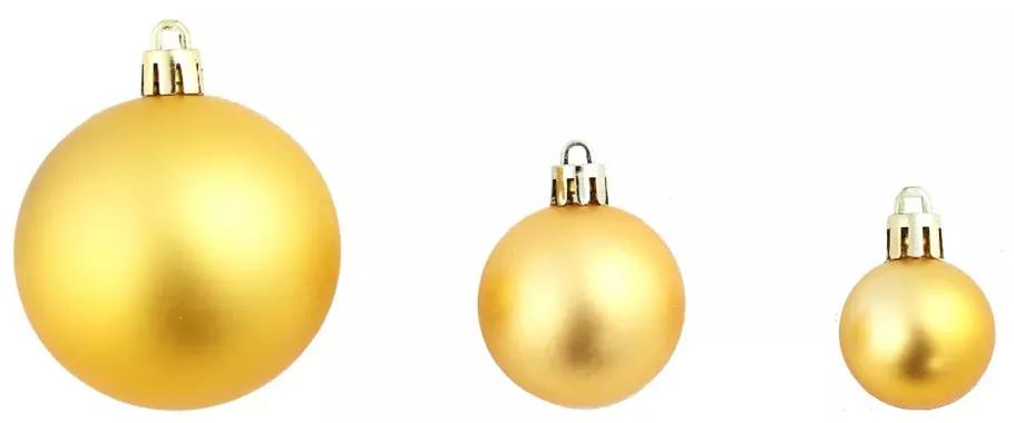 Set ornamente de brad, 112 piese-auriu