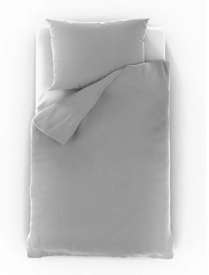 Lenjerie de pat Kvalitex Muslin gri deschis, 140 x 220 cm, 70 x 90 cm