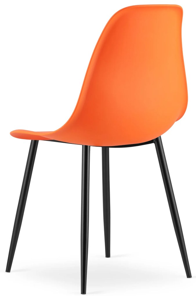 Set 4 scaune portocalii OSAKA cu picioare negre