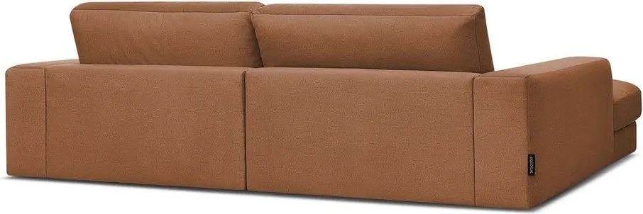 Colțar portocaliu cu tapițerie din catifea (cu colț pe partea stângă/cu șezlong) Sierra – Bobochic Paris