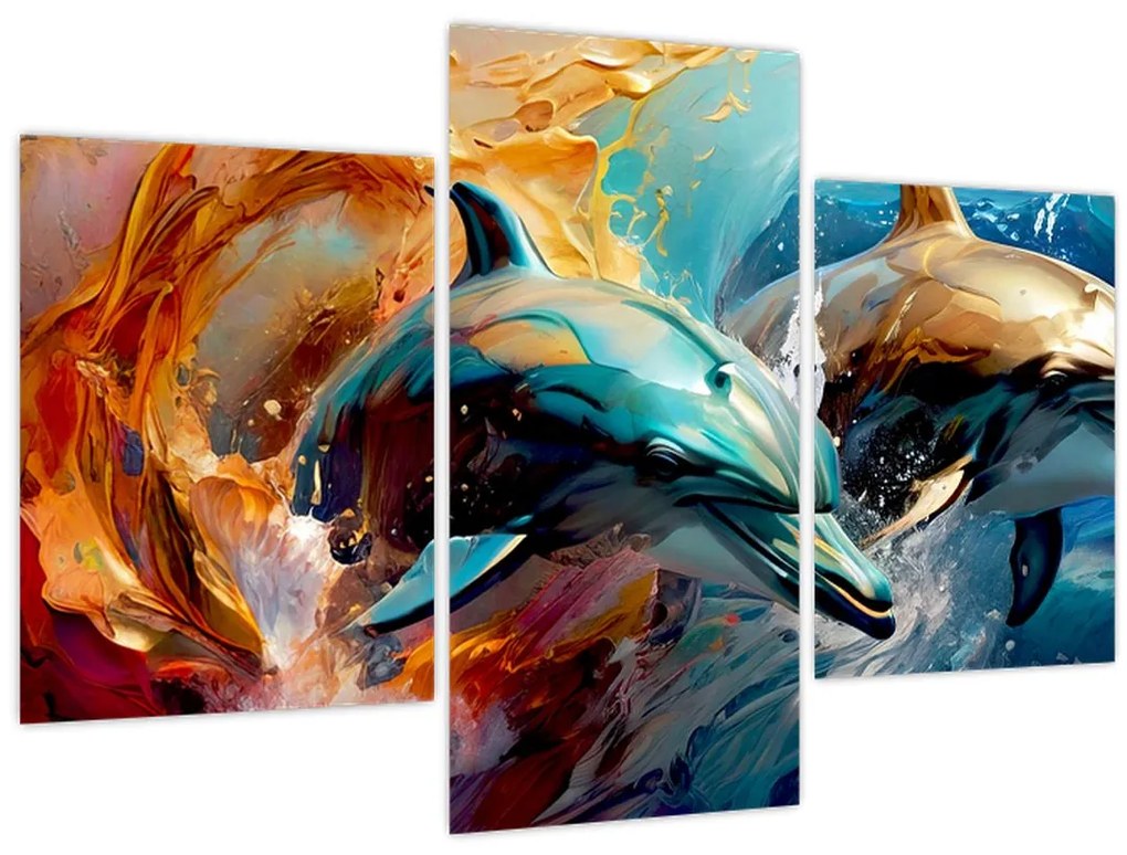 Tablou - Pictură de delfin (90x60 cm)