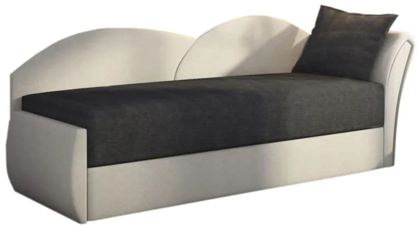 Supermobel Canapea extensibilă AGATA, 200x80x75, negru + gri (alova04/alova10), dreapta