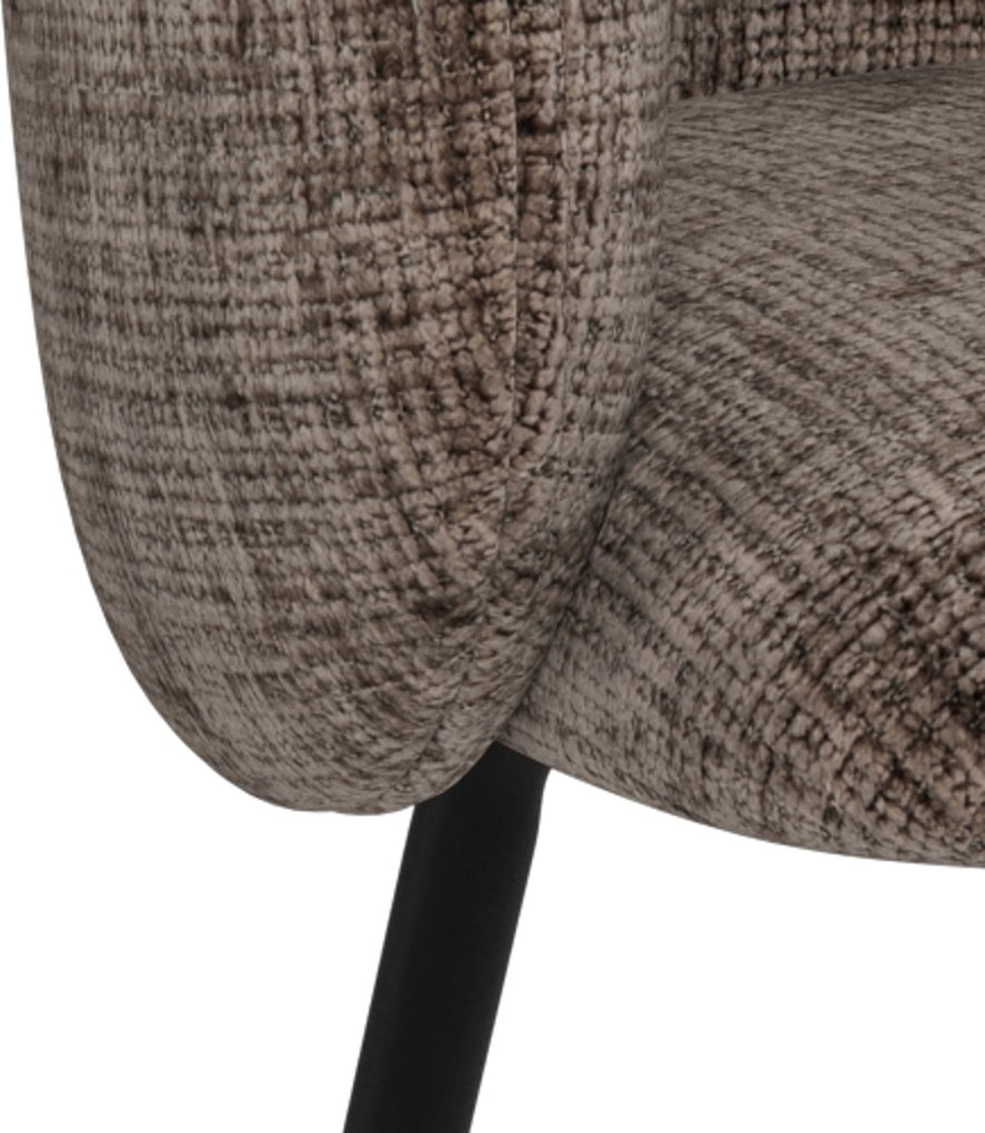 MAZZONI EXPORT CLARA Maro Stins (țesătură Juto 24)/picioare negre - SCAUN MODERN ADÂNC TAPIȚAT PENTRU SALON/LIVING/BIROU LOFT