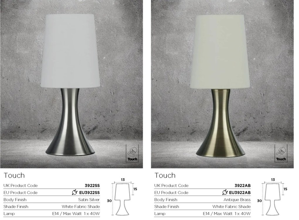 Lampa de masa cu design decorativ Touch EU3922SS SRT