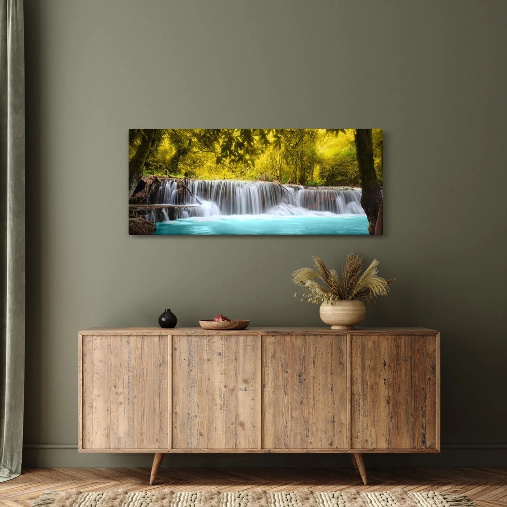 Tablou - Cascadă, cu culori strălucitoare (120x50 cm)