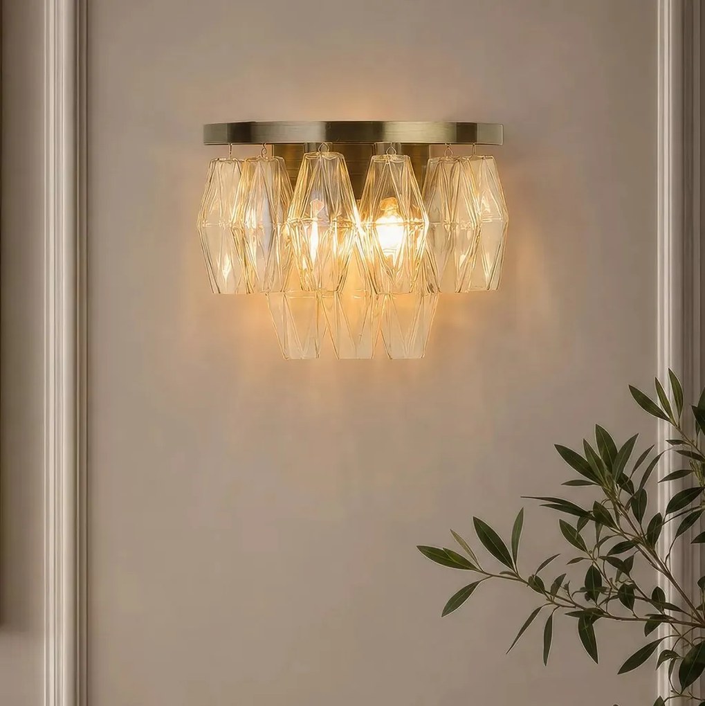 Aplica de perete Alba 2Lt, antic brass/ champagne