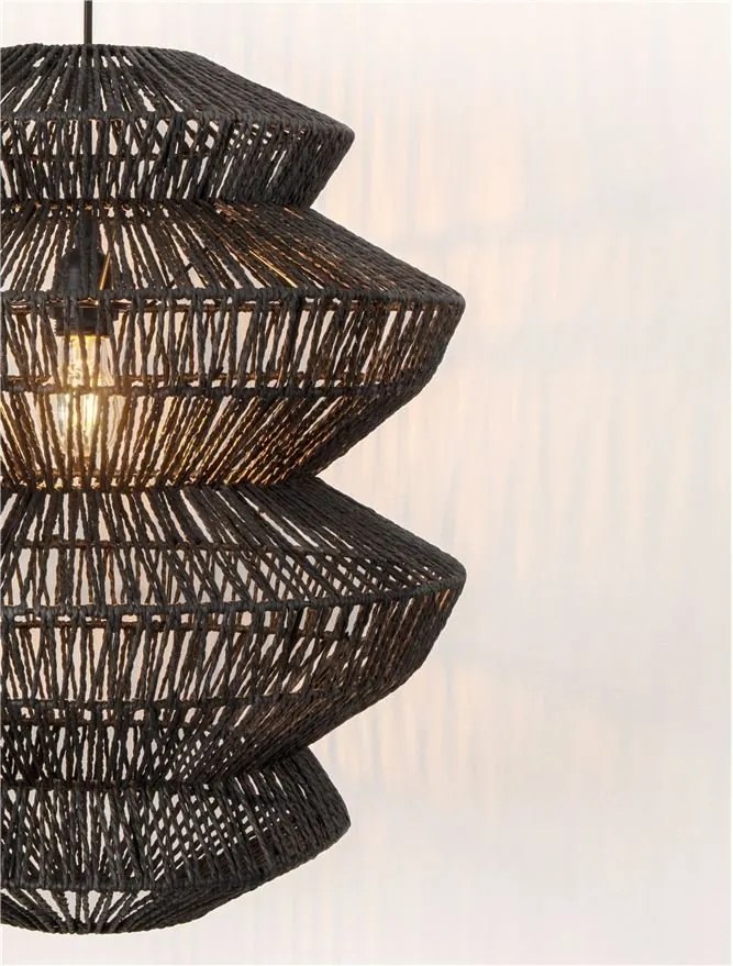 Lustra/Pendul design natural NUA negru