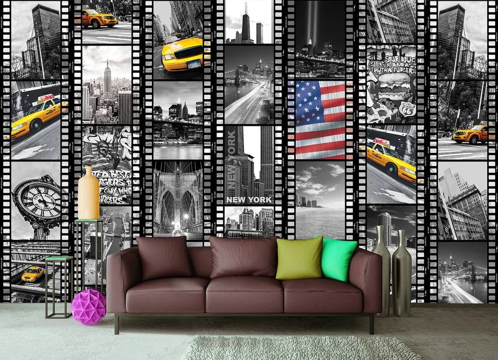 Fototapet - Banda de film din New York (254x184 cm)