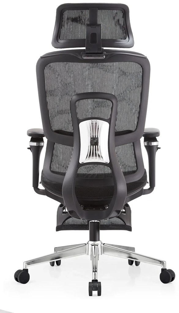 RESIGILAT- SYBERGO HUMAN PRO Scaun ergonomic, suport lombar, sezut translatie, cotiere 3D, suport picioare, Full Mesh, Negru