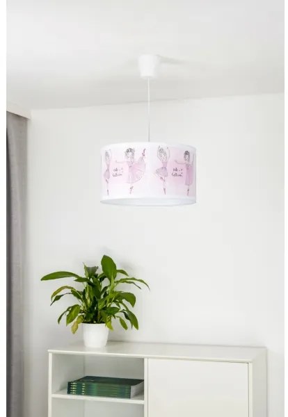 Lustră pe cablu pentru copii PRINT Duolla M 1xE27/40W/230V d. 35 cm balerine