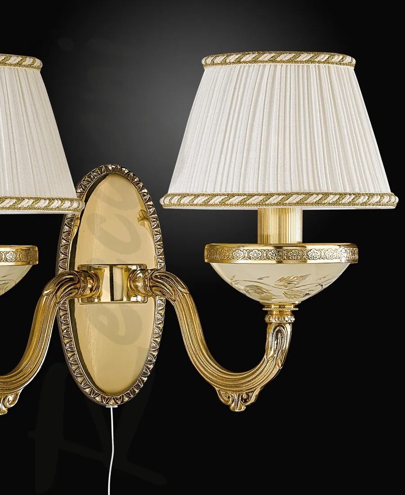 Aplica de perete clasica cu 2 brate din alama design italian 6522