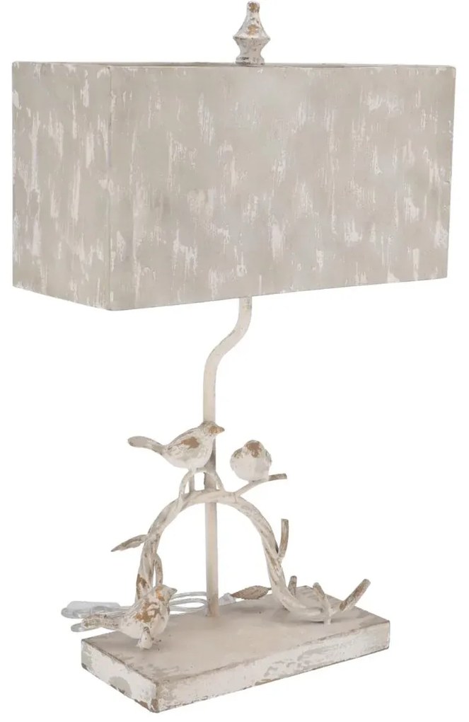 Lampa Shabby Chic Birds metal si rasina h 63 cm