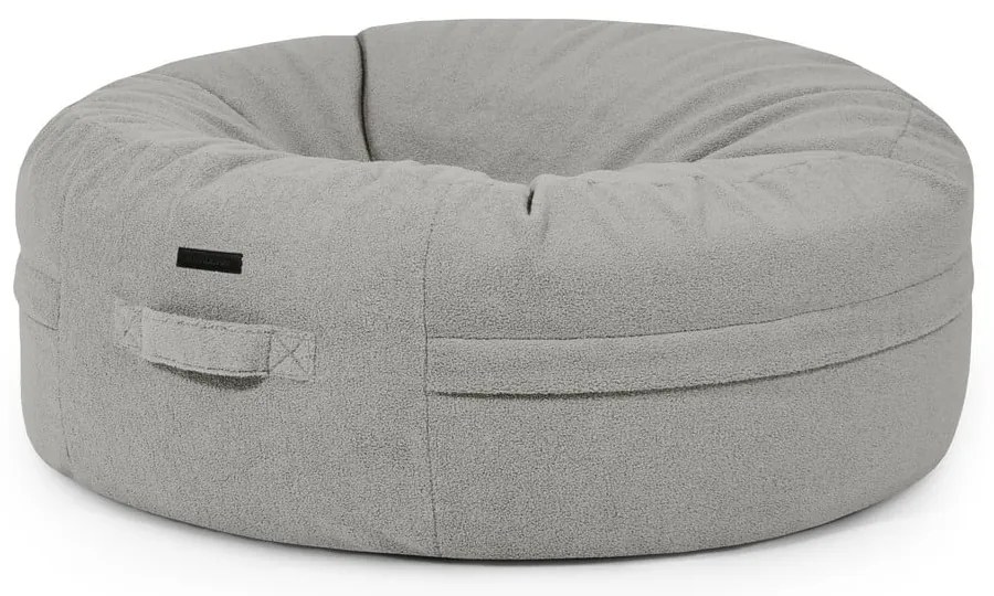 Fotoliu bean bag gri deschis cu tapițerie din țesătură bouclé Roll 135 – SLOWDOWN