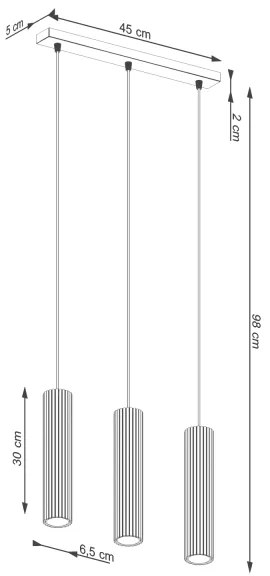 Lustră pe cablu Sollux SL.1575 KARBON 3xGU10/10W/230V negru