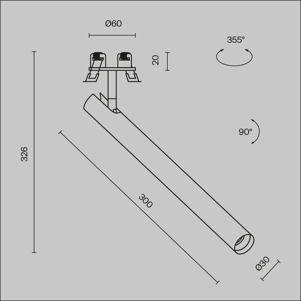 Spot LED incastrabil directionabil iluminat tehnic Focus T alama