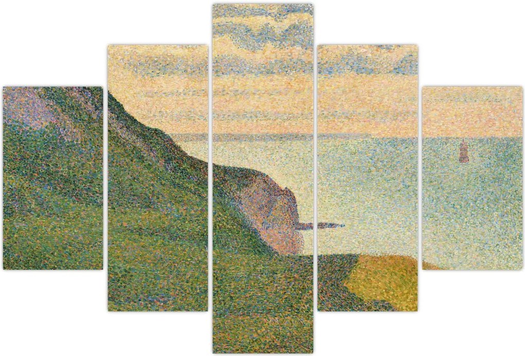 Tablou - Georges Seurat, Seascape at Port-en-Bessin, Normandy, reproducere (150x105 cm)