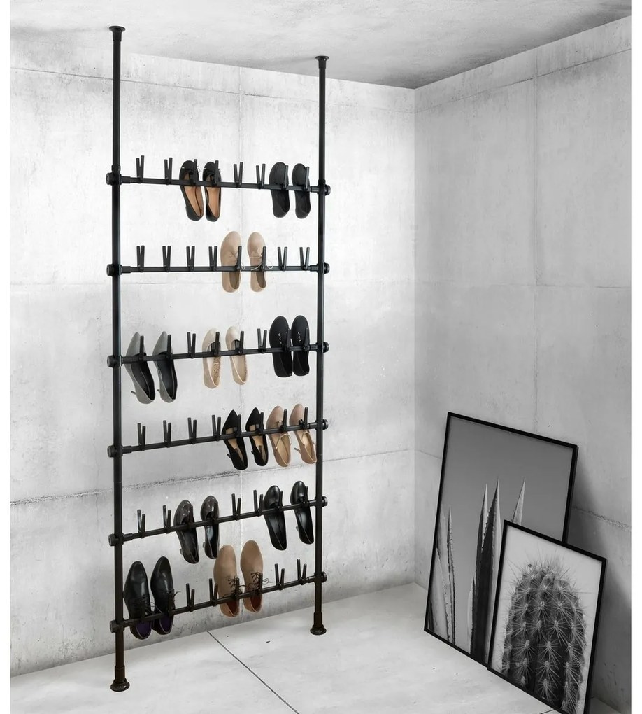Wenko Cuier telescopic pentru 48 perechi depantofi Herkules Shoes, negru