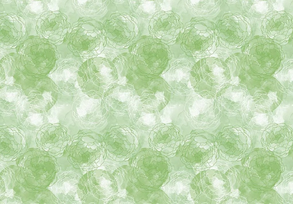 Fototapet - Flori - culoare măslin (254x184 cm)
