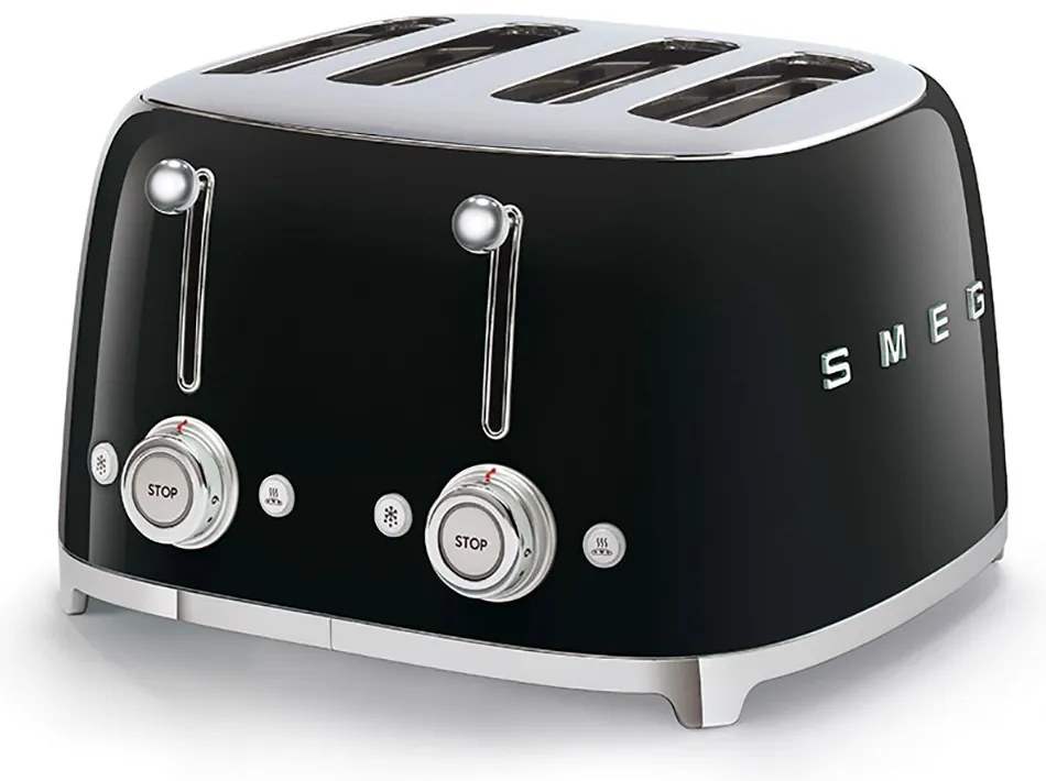 Toaster negru 50's Retro Style P4 2000W - SMEG