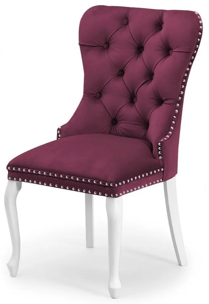Scaun tapitat Madame Charlotte burgundy/alb