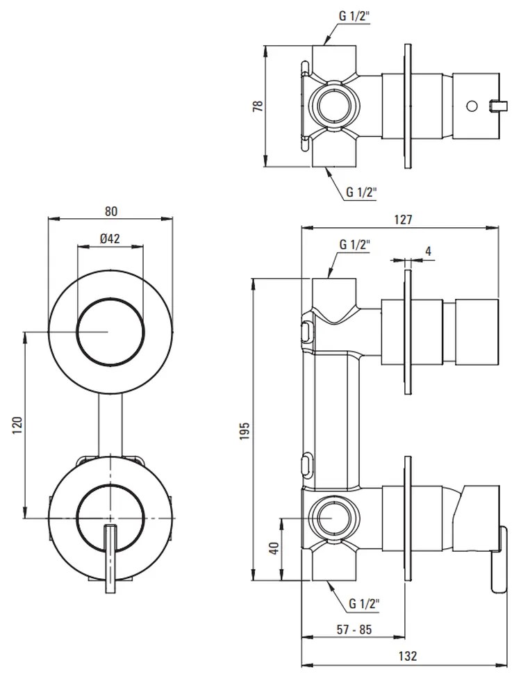 Set de dus incastrat, palarie rotunda, culoare auriu periat Deante Silia Auriu periat