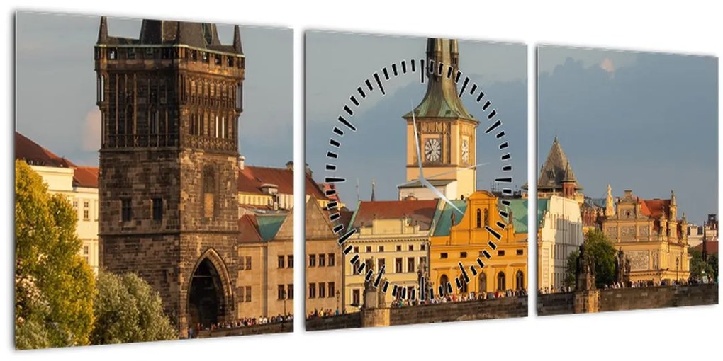 Tablou - Podul lui Carol (cu ceas) (90x30 cm)