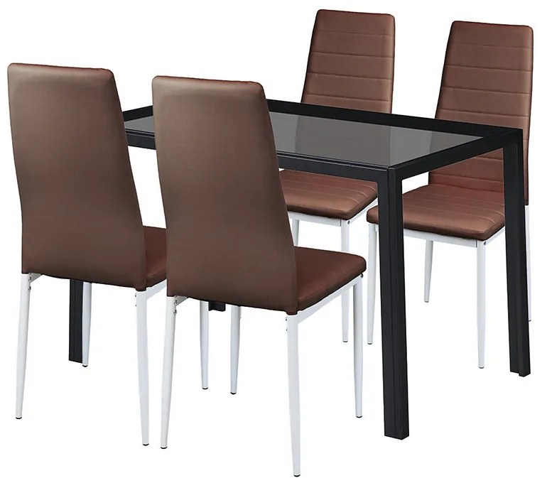 Nicole 4+1 set de luat masa maro