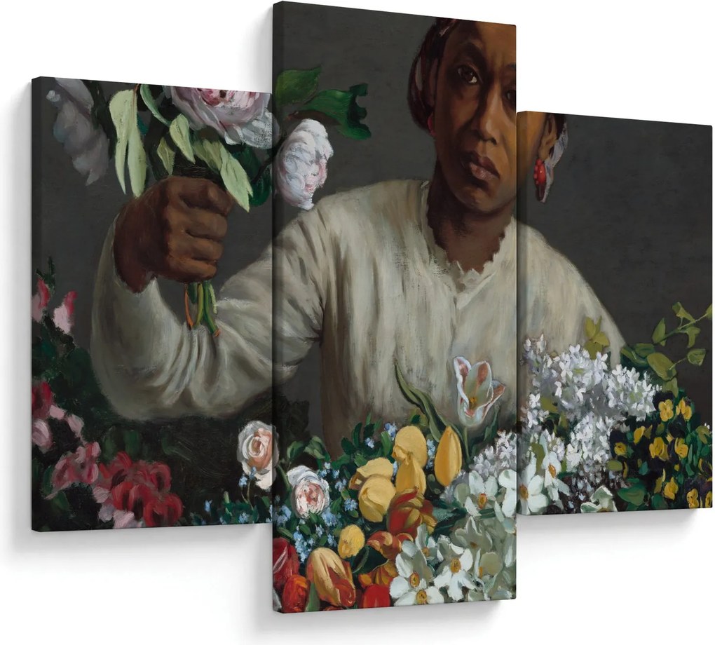 Tablou - Frédéric Bazille, Young Woman with Peonies, reproducere (90x60 cm)