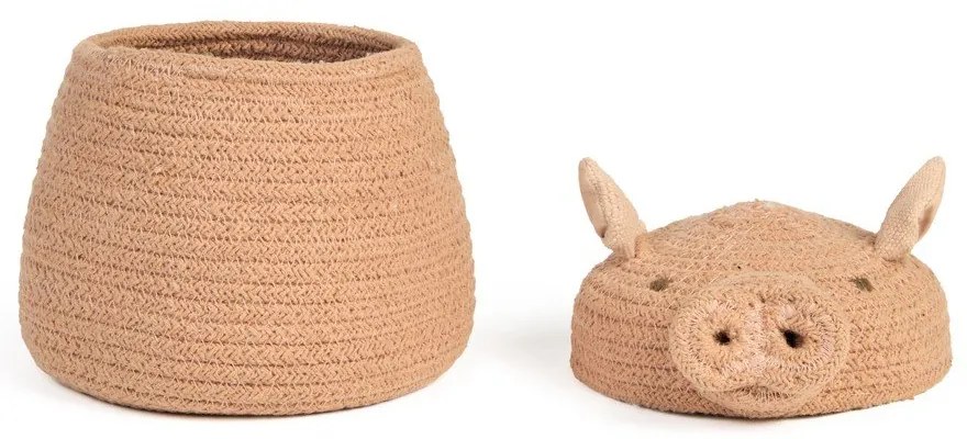 Coș de jucării pentru copii roz deschis din material textil ø 17x15 cm Mini Peggy the Pig – Lorena Canals