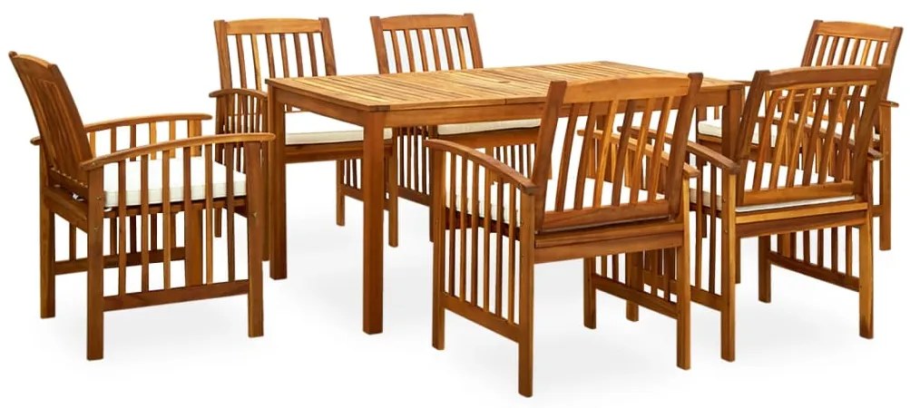 vidaXL Set mobilier de grădină cu perne, 7 piese, lemn masiv acacia