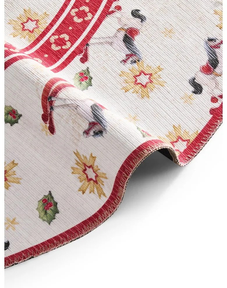 Covor roșu rotund ø 160 cm cu model de Crăciun Toy's Delight Rocking Horse – Villeroy&amp;Boch