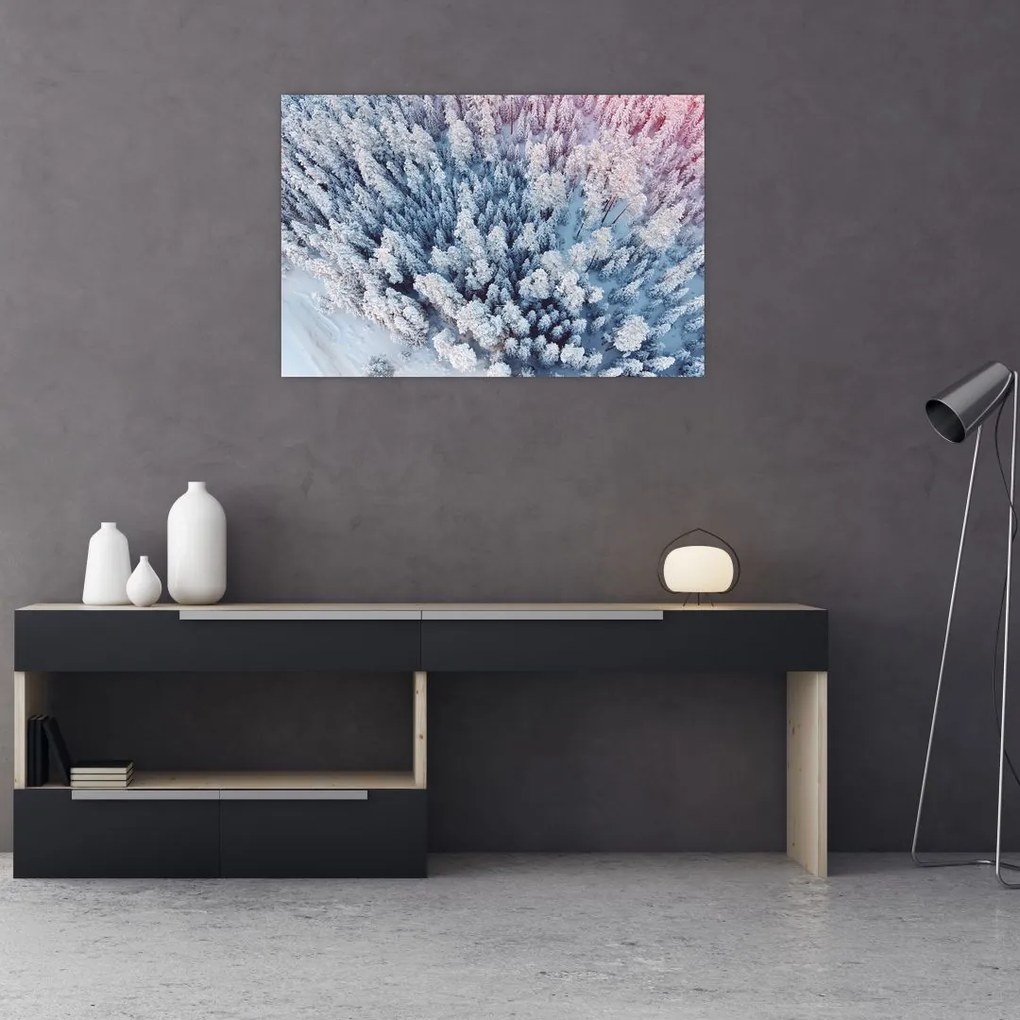 Tablou cu copaci înzăpeziți (90x60 cm)