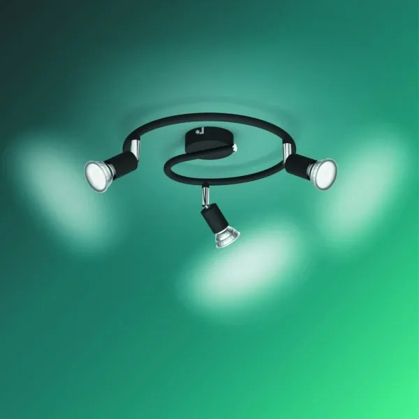 Spot LIMBALI 3xGU10/50W/230V negru Philips