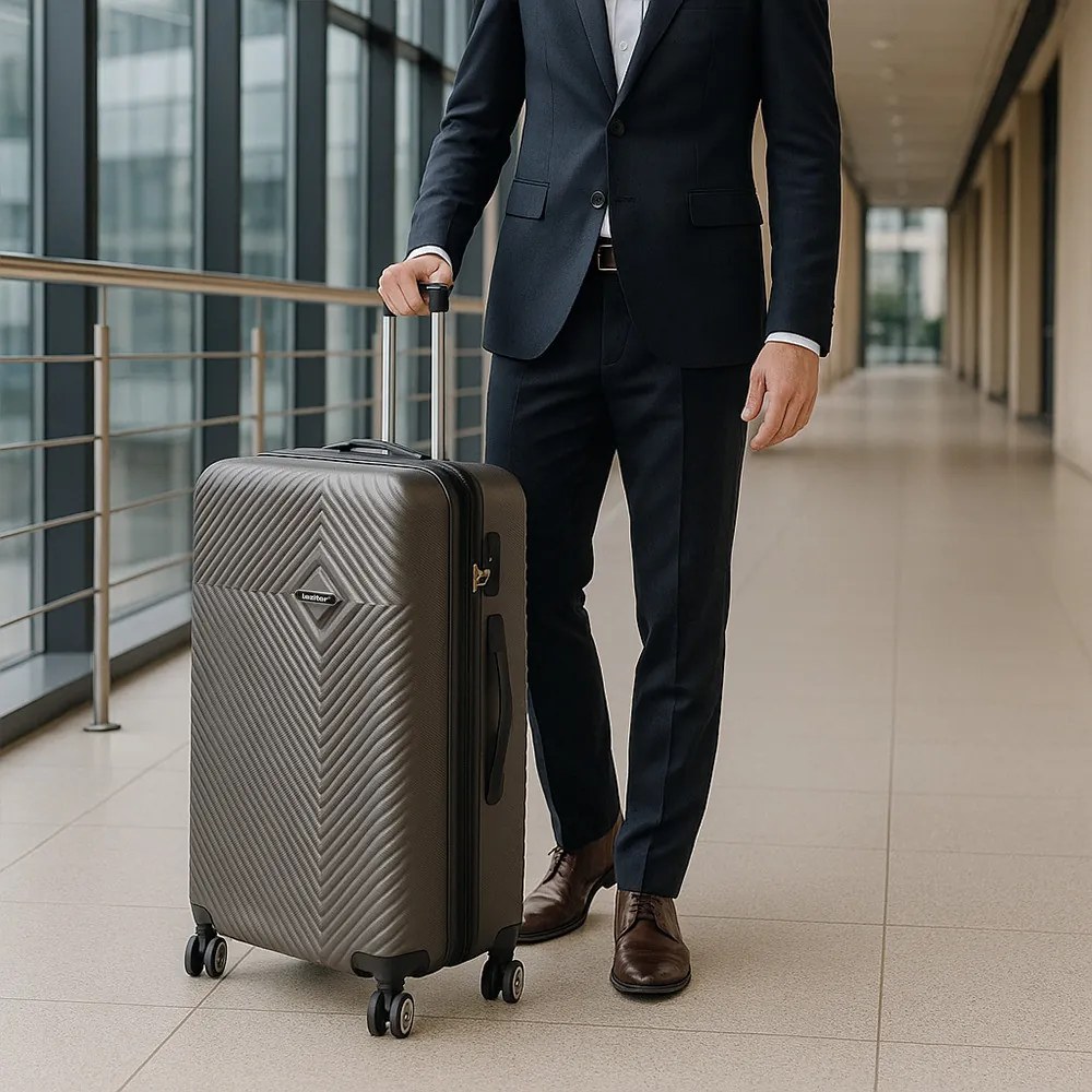 Valiză medie TravelLux Pro cu hardtop 42x65x24 cm gri închis