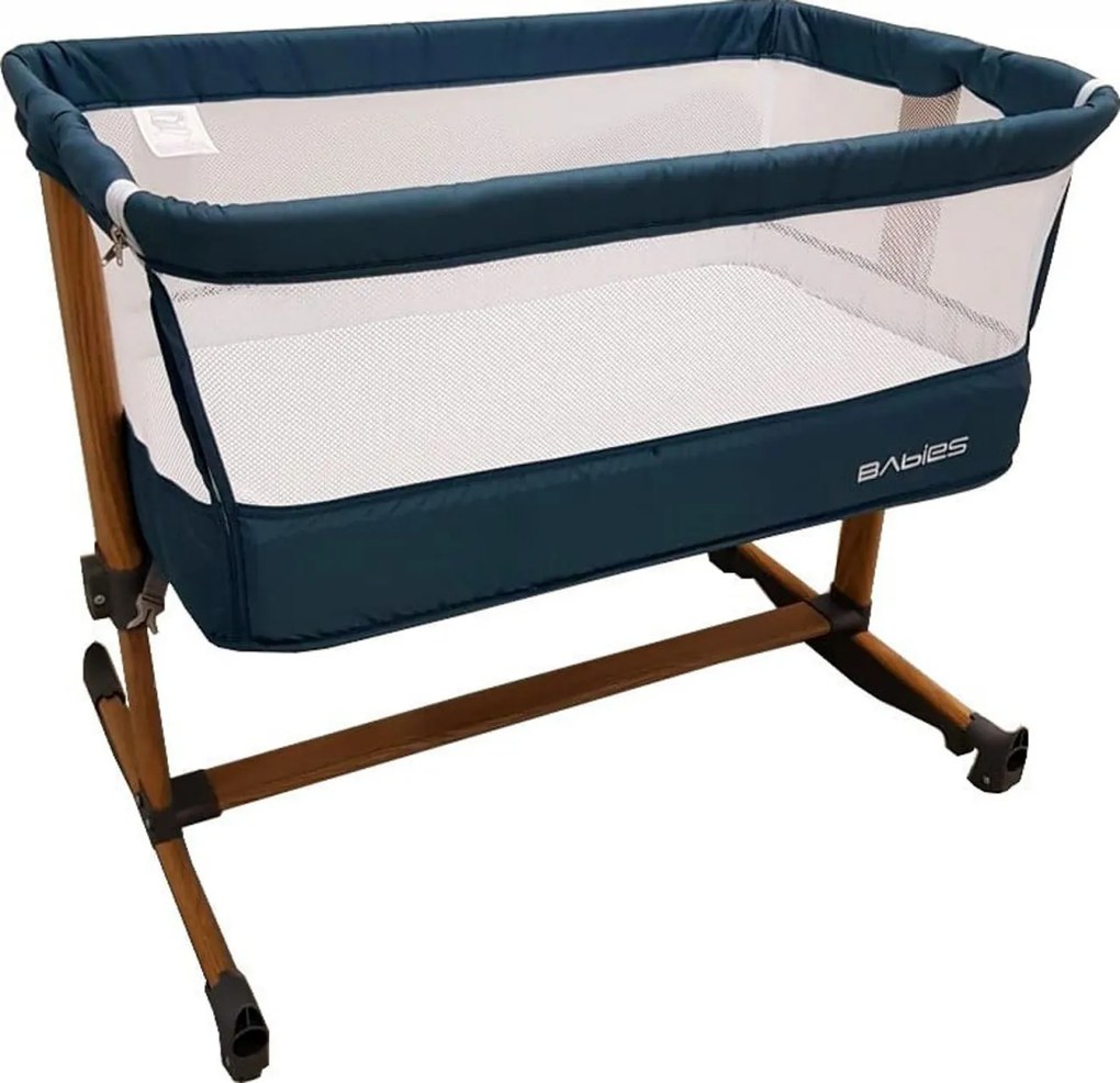 Patut copii transformabil in balansoar bebe Baby Care™ Babies , design modern, Co-Sleeper ,dimensiuni 84X78X50 cm, 7 trepte de inaltime, saltea