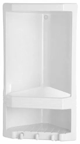 GEDY 8079 Raft de colț Junior cu două niveluri,18,9 x 38,5 x 13,9 cm, termoplastic, alb