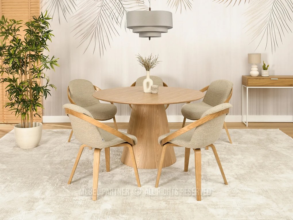 Scaun Lila K (bej + stejar). Promo -14%. 1111104