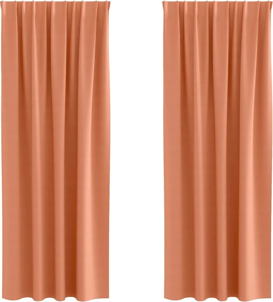 vidaXL Perdele Opaque cu Inel 2 pcs Terracota 260 x 140 cm Poliester