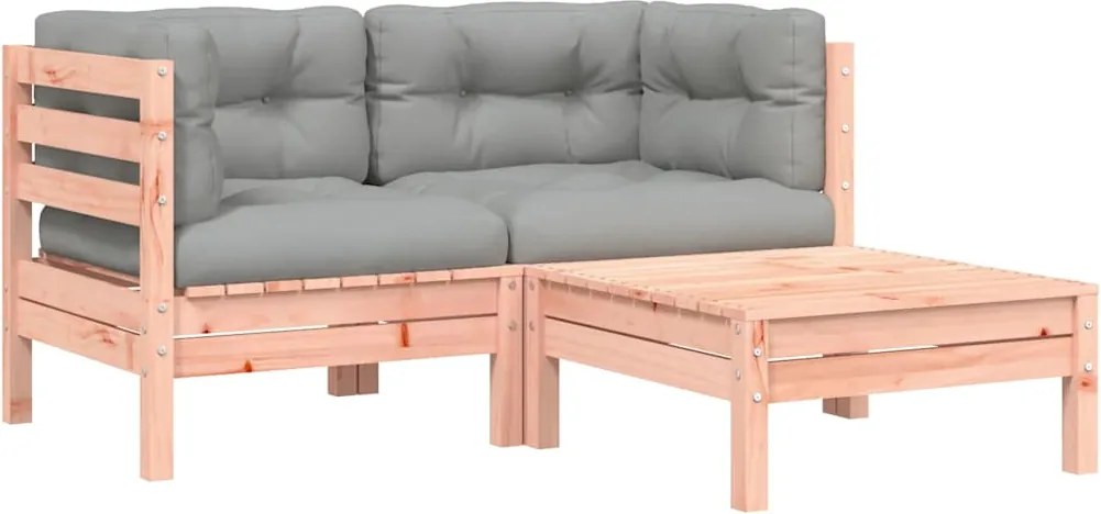 vidaXL Canapea de grădină cu perne și taburet, 2 locuri