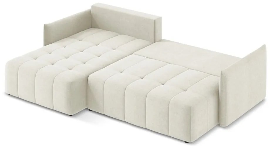 Colțar bej extensibil/cu spațiu de depozitare (cu colț pe partea stângă/cu șezlong) Moku – Makamii