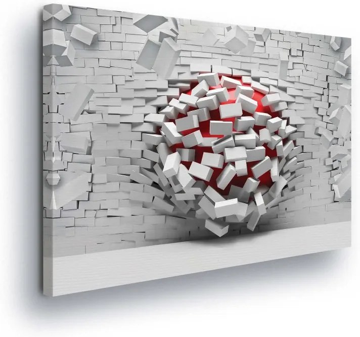 GLIX Tablou - Red Balls and Brick Wall 100x75 cm