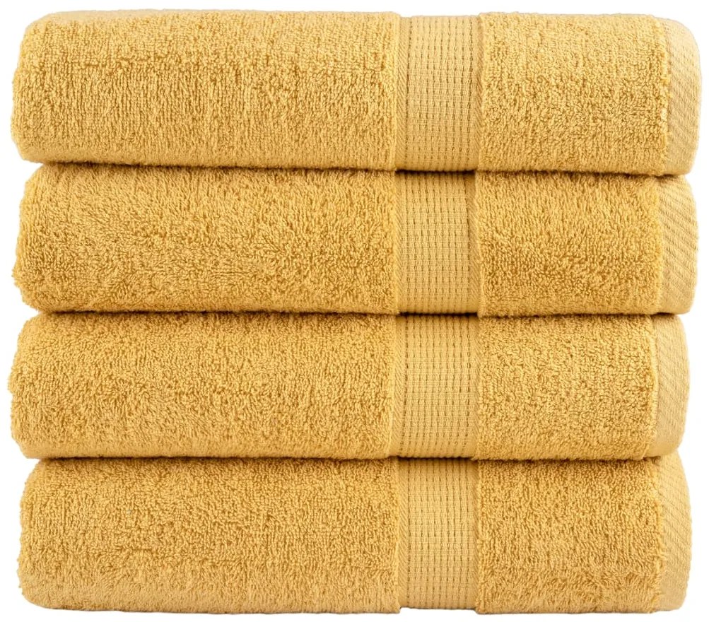 vidaXL Prosoape de duș premium SOLUND 4 buc auriu 70x140cm 600 gsm