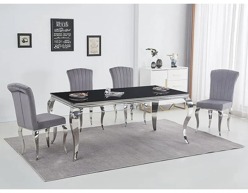 Masa Bucatarie Si Dining PRINCE Negru/Crom 180x90 cm