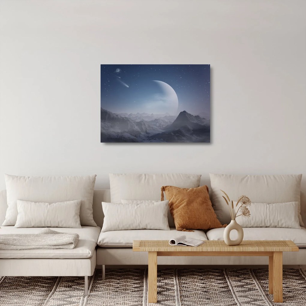 Tablou pe sticlă - Cer deasupra stâncilor (70x50 cm)