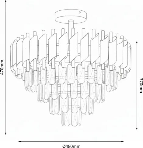 Brilagi - Lustru aplicat ECLIPSE, 7 x E14/10W/230V, Ø 48 cm, negru/auriu