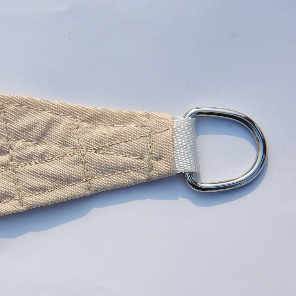 Outsunny Tendone parasole triangolare, Beige, 6x6x6m