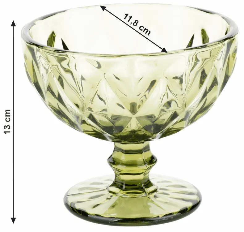 Set de cupe de îngheţată, 6buc, 300 ml, verde, BAROLO TYPE 5