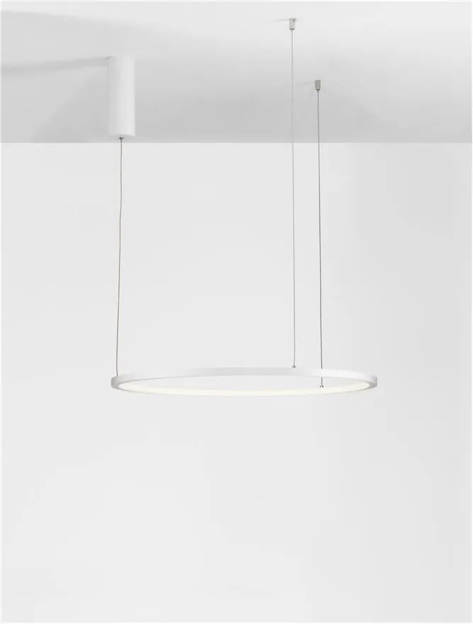 Lustra LED suspendata design modern circular TARQUIN D-60cm alba