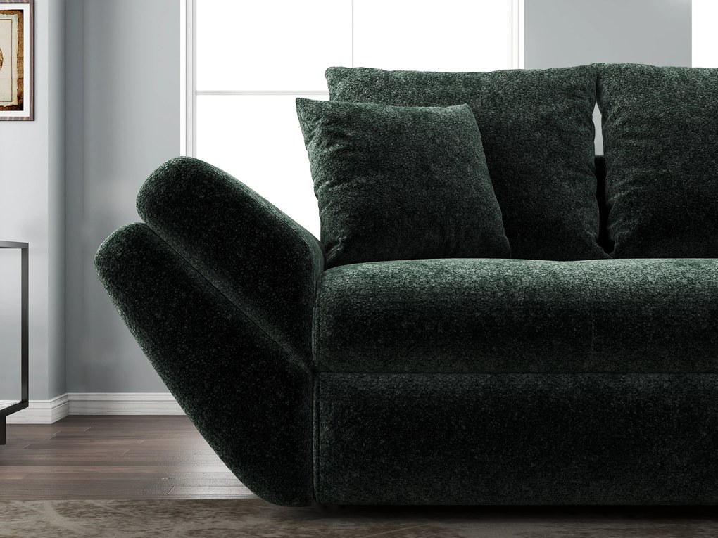 Canapea extensibilă dumonde cu ladă de depozitare si sezut confortabil din spuma high-density, Loana Euphoria Verde 250x100 cm